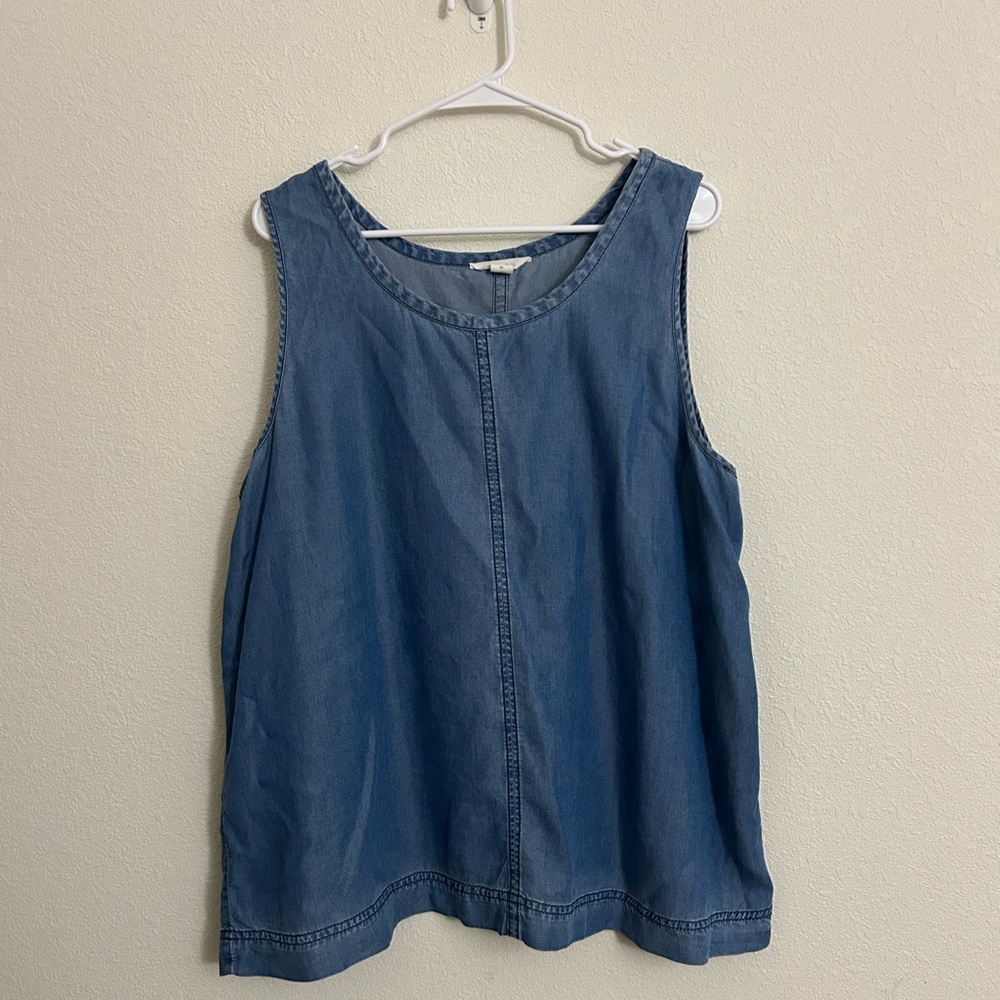 Caslon Blue Sleeveless Denim Top